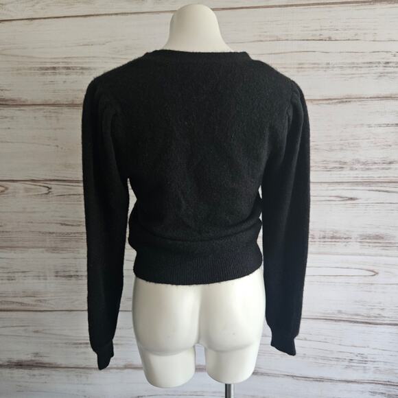Paris Atelier & Other Stories Black Alpaca Wool Cardigan sz XS - Picture 2 of 6